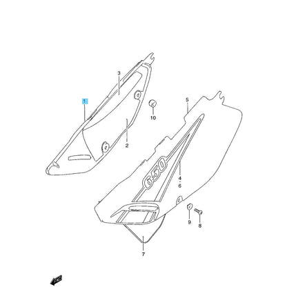SUZUKI DR650SE '00-01 '08-09 2011 2017 2019 '22-23 Genuine Frame Cover RH BLACK