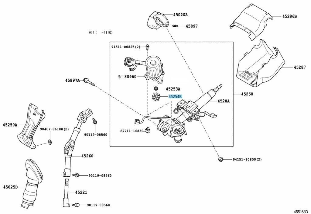 TOYOTA LEXUS Genuine Damper Electric Power Steering Motor Shaft 45254-28040 OEM