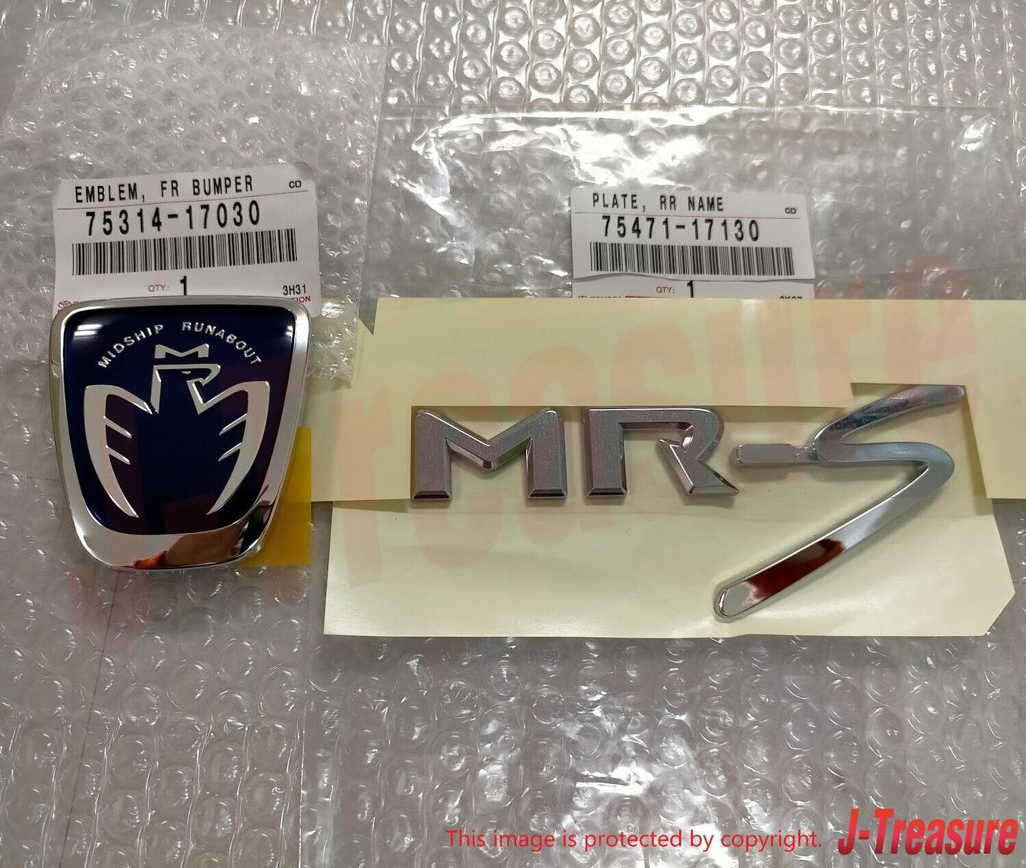 TOYOTA MR2 Roadster Spyder ZZW30 Genuine Front Blue & Rear MR-S Emblem Set OEM