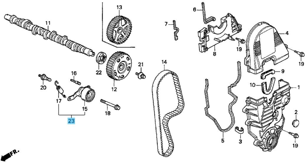 HONDA CIVIC EG4 EK# 92-00 Genuine Timing Belt Tensioner Set 14520-P2A-305 OEM