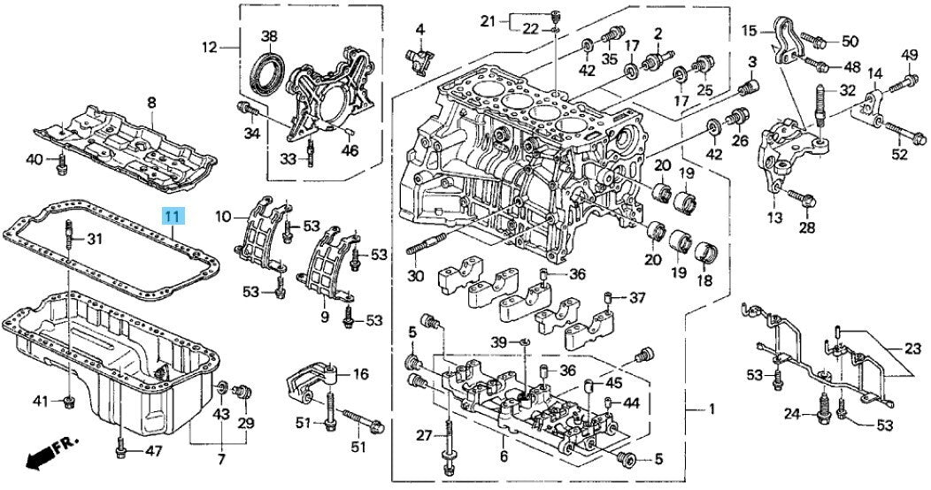 HONDA PRELUDE BA# BB# 1992-1996 Genuine Oil Pan Packing Comp 11251-P0A-000 OEM