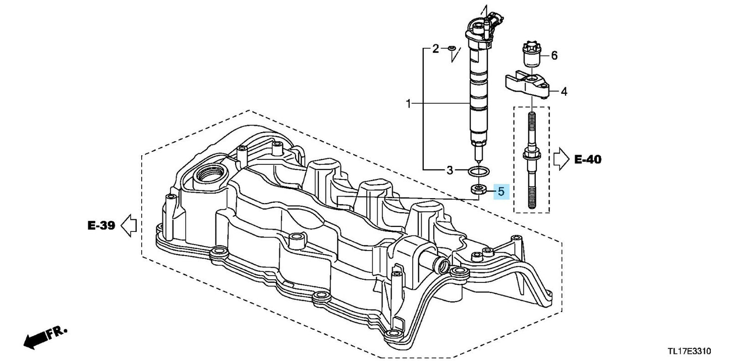 HONDA CIVIC ACCORD CR-V FR-V Genuine Injector Nozzle Gasket 16472-RBD-E00 x6 OEM