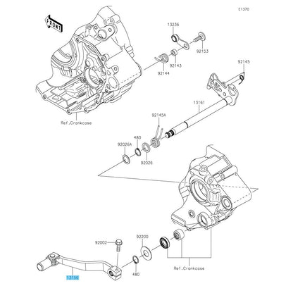 KAWASAKI KLX230R 2021-2024 Genuine Gear Change Pedal Lever 13156-0696 OEM