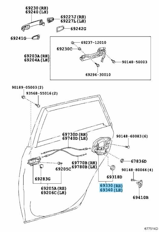 TOYOTA LEXUS Genuine Door Lock Actuator Assy Rear W/Motor Right & Left Set OEM