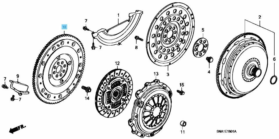 HONDA CIVIC TYPE-R FD2 Genuine Flywheel Comp. 22100-RSP-003 OEM Late Model