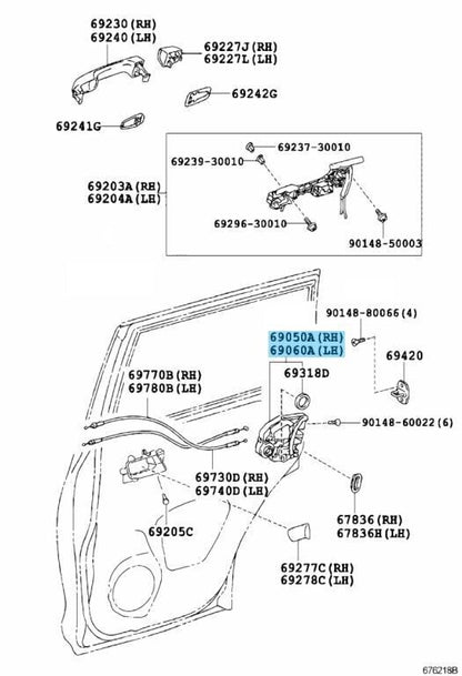 TOYOTA LEXUS Genuine Door Lock Actuator Assy Rear W/Motor Right & Left Set OEM