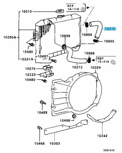 MITSUBISHI MIGHTY MAX K35T 1984-1996 Genuine Lower Radiator Hose MB221769 OEM
