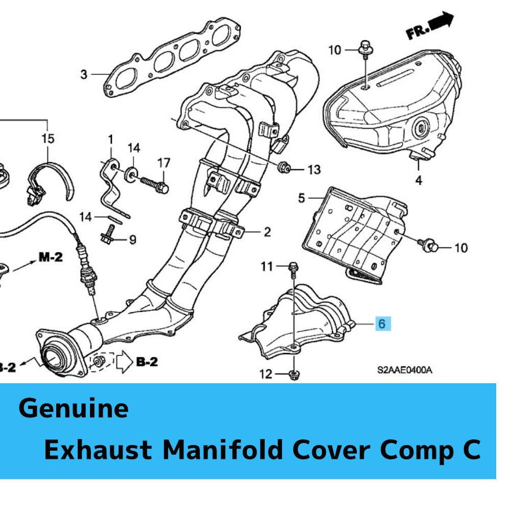 HONDA S2000 AP1 AP2 '00-09 Genuine Exhaust Manifold Cover Comp C 18122-PCX-000