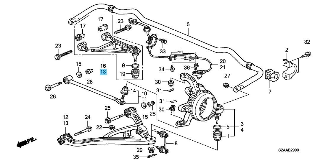 HONDA S2000 AP1 AP2 04-09 Genuine Rear Upper Control Arm LH 52400-S2A-J02 OEM