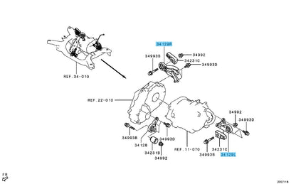 MITSUBISHI OUTLANDER GG2W 2018-2022 Genuine Rear Differential Mount RH & LH set