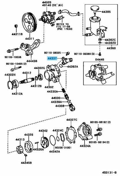 TOYOTA SUPRA JZA80 93-98 Genuine Power Steering Suction Port Union 44337-24020