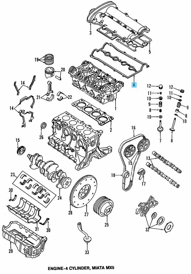 MAZDA MX-5 MIATA ROADSTER NB6C 01-05 Genuine Valve Cover Gasket BP6D-10-235A OEM