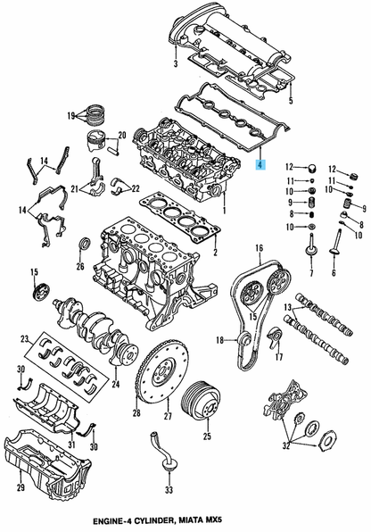 MAZDA MX-5 MIATA ROADSTER NB6C 01-05 Genuine Valve Cover Gasket BP6D-10-235A OEM