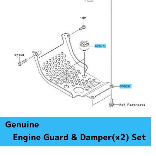KAWASAKI KLX110 '02-25 KLX110L '11-25 Genuine Engine Guard & Damper(x2) Set OEM