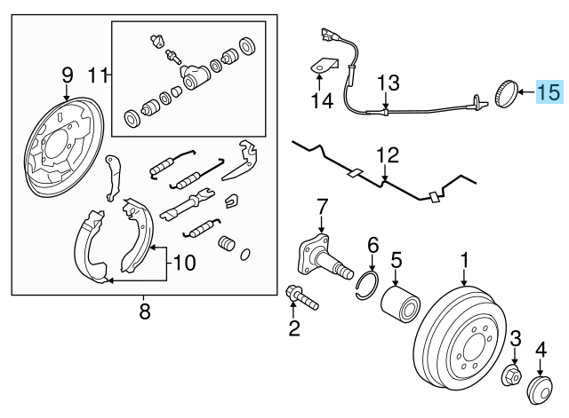 NISSAN VERSA NOTE 14-19 Genuine Sensor-Rotor Antiskid Rear ABS 47950-1HA0A  OEM
