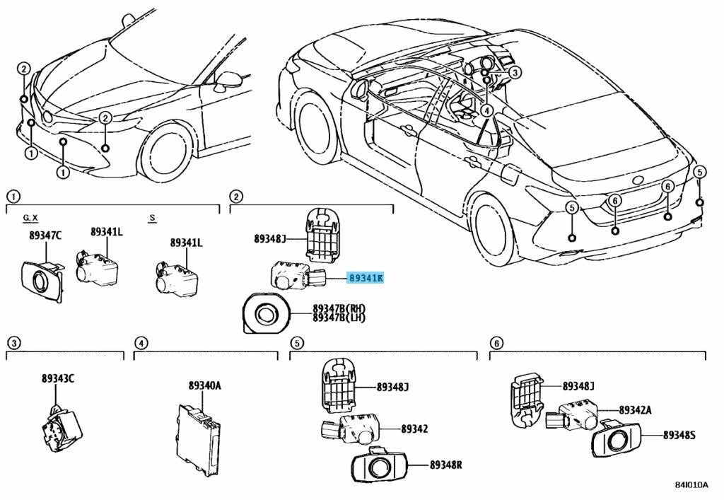 TOYOTA CAMRY AXVH70 2017-2018 Genuine Ultrasonic Sensor 89341-33220-C4 OEM