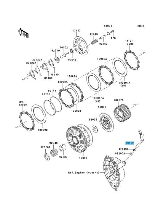 KAWASAKI NINJA ZX-10R ZX1000 06-10 Genuine Clutch Release Comp 13102-0018 OEM