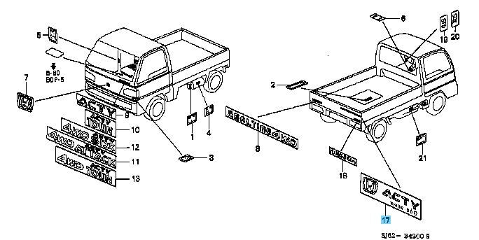 HONDA ACTY TRUCK HA3 HA4 2000-2009 Genuine Rear Emblem 75731-SJ6-J02ZE OEM