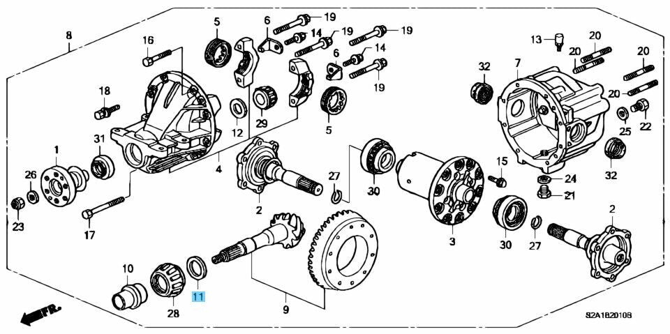 HONDA S2000 AP1 AP2 00-09 Genuine Bearing Final Gear Spacer Set 27 Pieces OEM