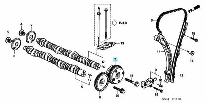 HONDA CIVIC CR-V Genuine 50繝ｻ繧托ｽｽ・ｰ VTC 46T Actuator Intake Cam Gear 14310-RBC-003 OEM