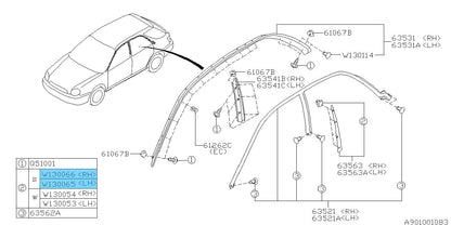 SUBARU IMPREZA WRX STI GDF 02-07 Genuine B Pillar Cover Clip RH & LH Set OEM