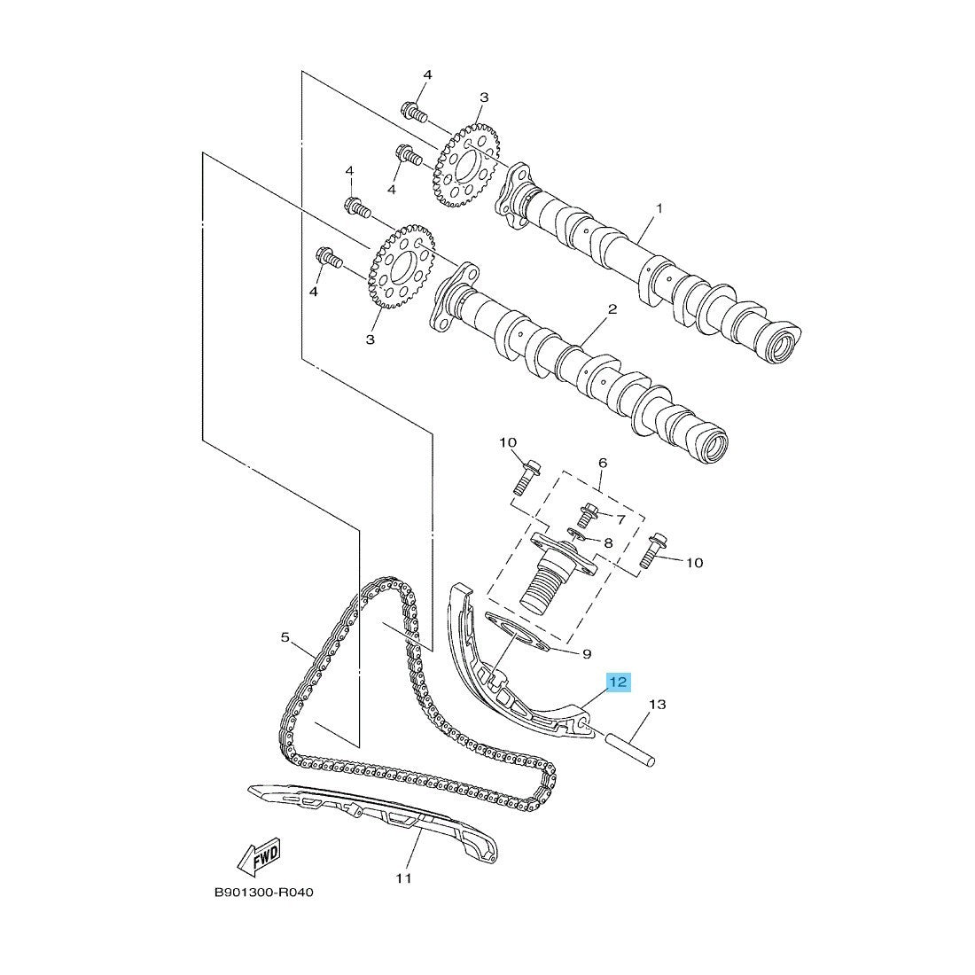YAMAHA FZ09 '14-17 MT09 '18-20 Genuine Chain Damper(Rear) 1RC-12250-01-00 OEM
