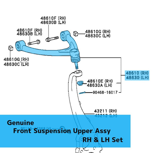 TOYOTA LEXUS LS430 UCF30 '02-05 Genuine Front Suspension Upper RH & LH Set OEM