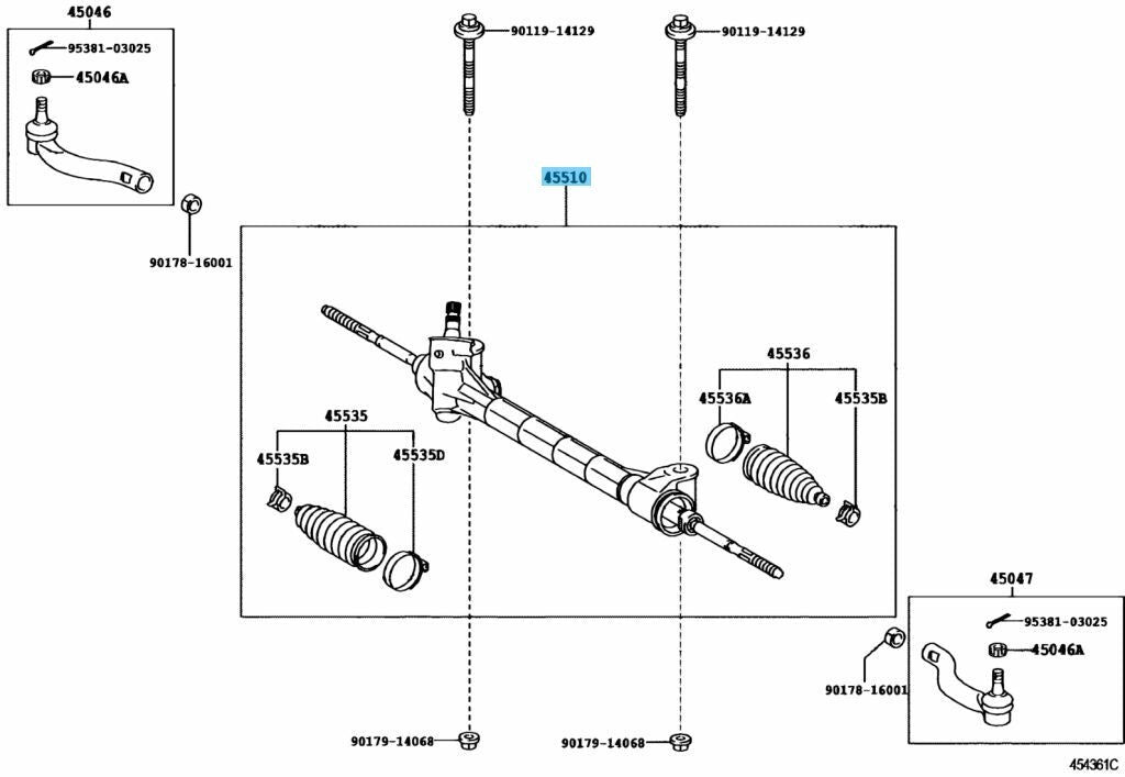 TOYOTA RAV4 ACA30 ACA31 ACA3# Genuine Steering Gear 45510-42210 OEM RHD