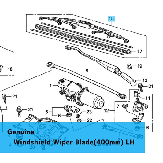 HONDA S2000 AP1/2 '00-09 Genuine Windshield Wiper Blade LH 76620-S2A-A01 LHD OEM