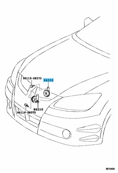 TOYOTA MATRIX AZE14# ZRE142 ZZE13# 03-14 Genuine Low Pitched Horn 86520-01050