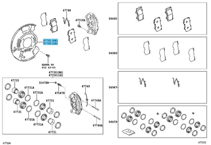 TOYOTA 4RUNNER GRN280 10-22 Genuine Front Disc Brake Dust Cover RH & LH set OEM
