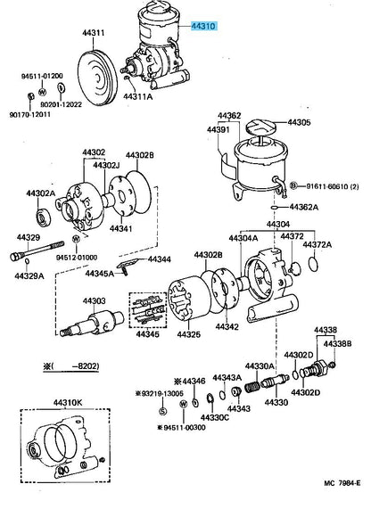 TOYOTA LAND CRUISER BJ42 BJ60 82-84 Genuine VANE Pump Assy 44320-60080 OEM