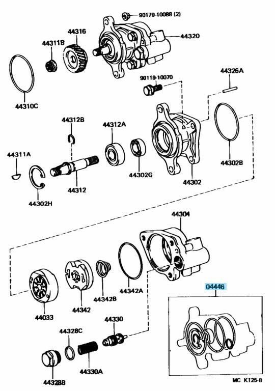 TOYOTA  LAND CRUISER 70 80 Series Genuine Power Ssteering Pump Gasket Kit OEM