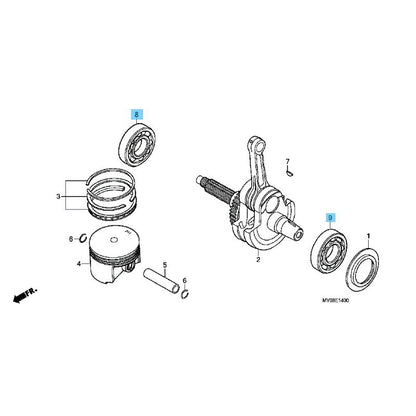 HONDA XR650L 1993-2025 Genuine Crankshaft Bearing(6307)(6308) RH & LH Set OEM