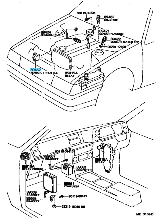 TOYOTA LEVIN TRUENO AE86 Genuine Throttle Position Sensor 89452-20060 OEM