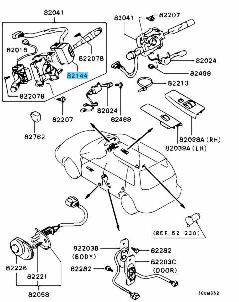 MITSUBISHI MONTERO V2# 90-04 Genuine Turn Signal Lamp & Lighting Switch MR309685