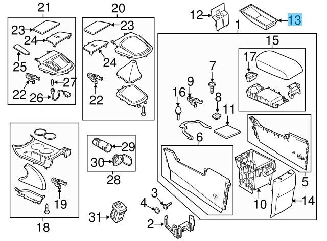 MAZDA CX-5 KE##W 2013-2015 Genuine Center Console Storage Box KD45-64-50X OEM