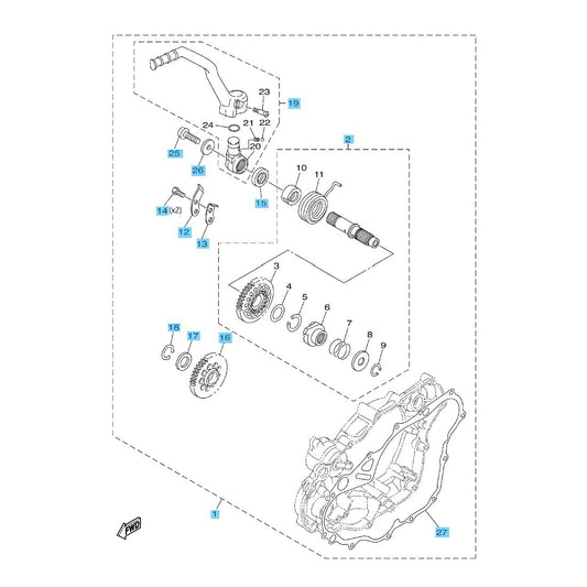 YAMAHA YZ250FX '17-19 WR250F '18-19 Genuine Kick Starter Kit B29-15602-00-00 OEM