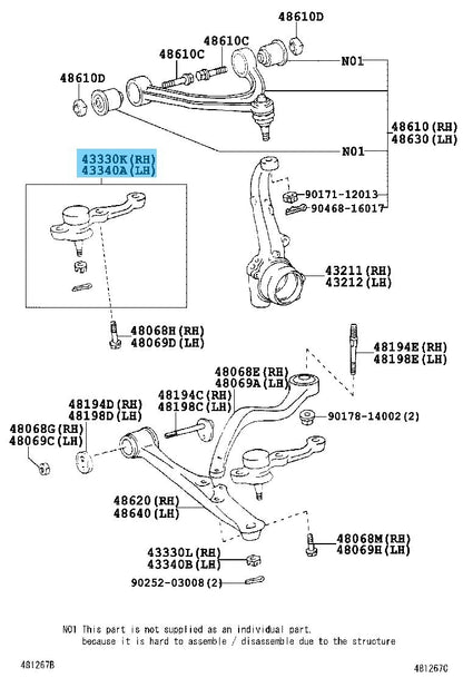 TOYOTA LEXUS SC430 UZZ40 02-10 Genuine Front Lower Ball Joint Right & Left set