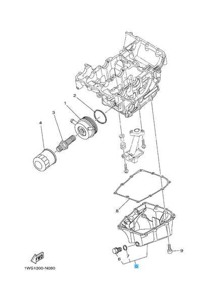 YAMAHA MT-07 2021-2024 Genuine Strainer Cover Assy 1WS-13400-10-00 OEM