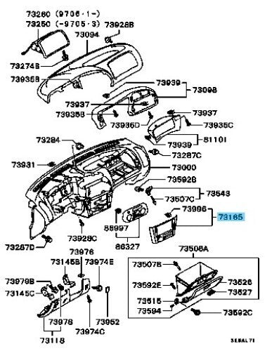 MITSUBISHI MIRAGE CJ CK CM 97-02 Genuine Instrument Center Panel MR240476 OEM