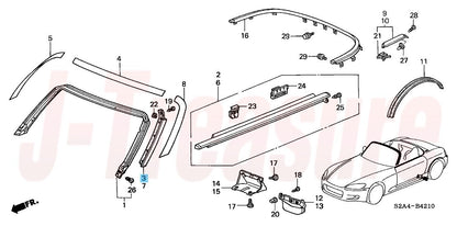 HONDA S2000 AP1 AP2 00-09 Genuine Front Pillar Molding ASSY RH 72420-S2A-013 OEM
