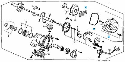 HONDA ACTY TRUCK HA1 HA2 HA3 HA4 Genuine Distributor Cap & Rotor & Packing OEM
