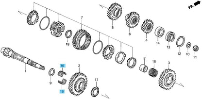 HONDA CR-X DELSOL EG2 94-97 Genuine Needle Bearing 37x42x25 91107-P21-003 x2 Set