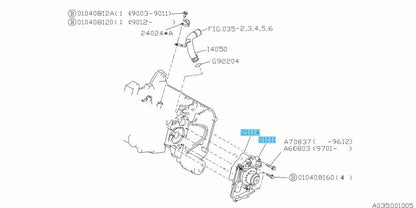 SUBARU SAMBAR KS# KV# TT# TV# TW# Genuine Water Pump & Gasket Set OEM