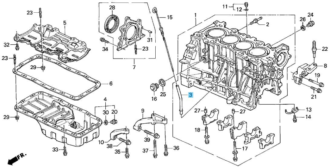 HONDA ACURA INTEGRA DC2 1990-2001 Genuine Oil Level Pipe 11111-PR3-300 OEM