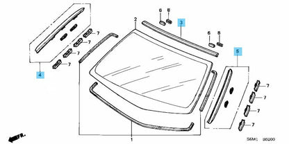 HONDA INTEGRA ACURA RSX DC5 Genuine Front Windshield Molding Upper & RH & LH Set