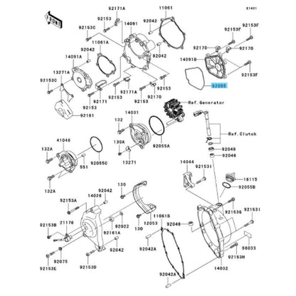 KAWASAKI NINJA ZX-10R ZX1000C '04-05 Genuine Pulsing Cover O-Ring 92055-0020 OEM