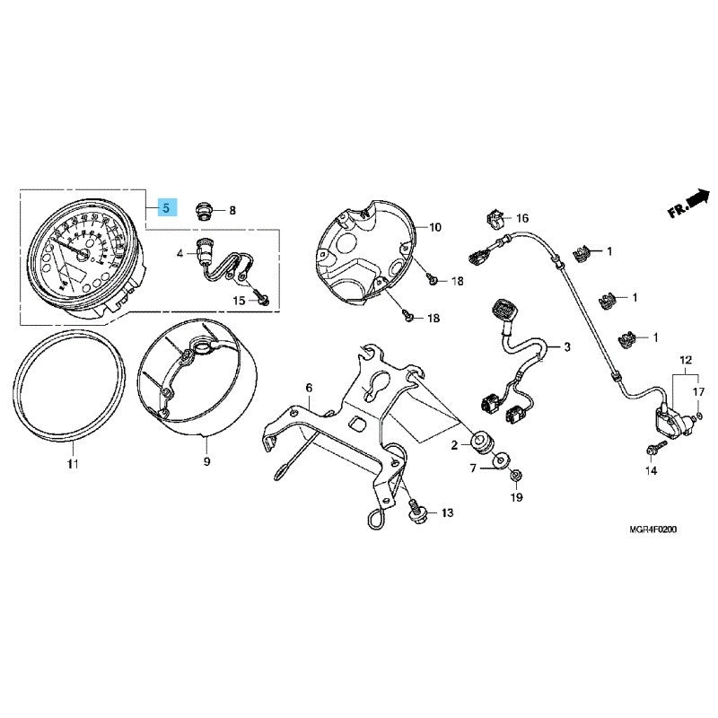 HONDA VT750RS SHADOW RS '10-13 Genuine Speedometer(Mph/Kph) 37210-MGR-305 OEM