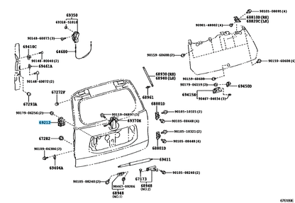 TOYOTA LAND CRUISER PRADO Genuine Back Door Outside Handle LH 69190-60012 OEM